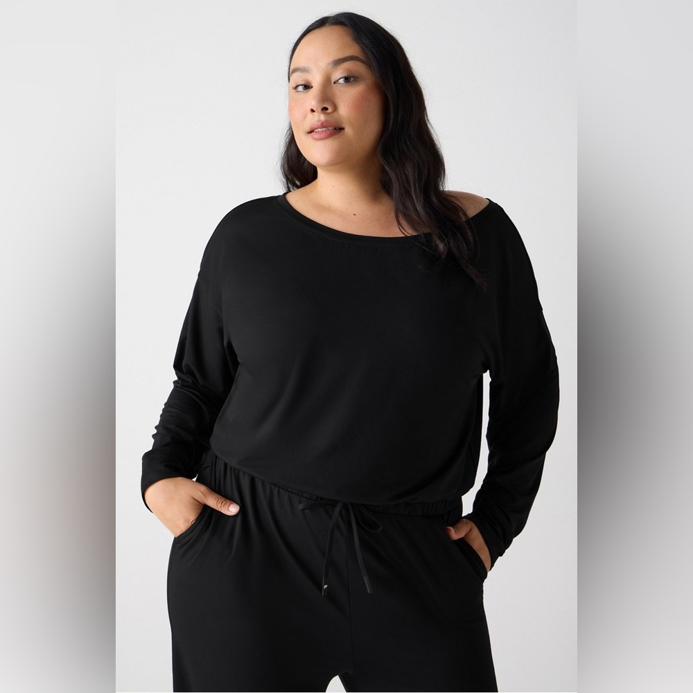 Fabletics | Cloud Jersey Off Shoulder Onesie Athl… - image 3